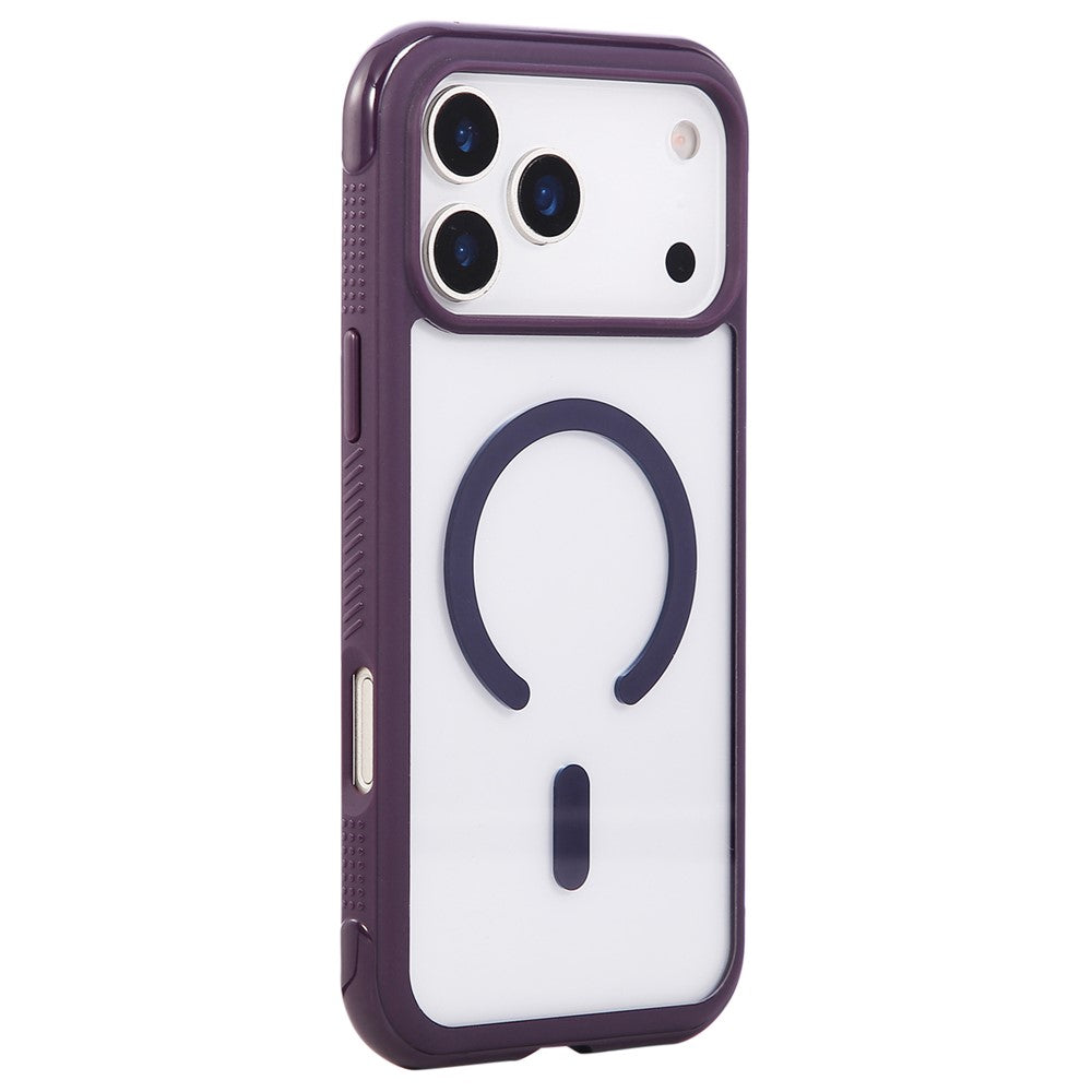For iPhone 17 Pro Max Case Compatible with MagSafe TPU + PC Transparent Protective Phone Cover - Dark Purple