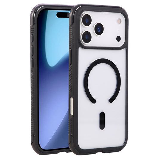 For iPhone 17 Pro Max Case TPU + PC Transparent Protective Phone Cover with Wrist Strap - Black