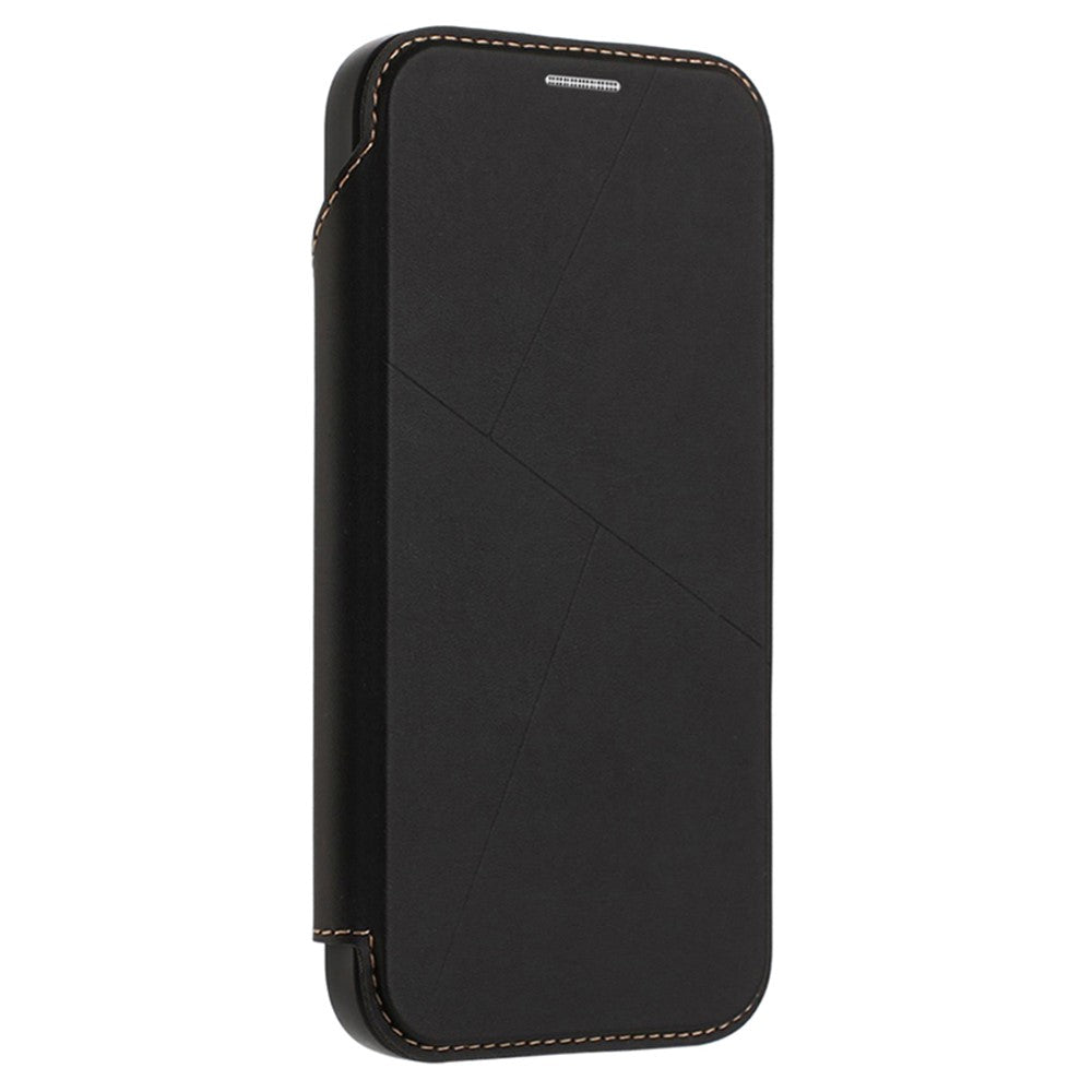 For iPhone 17 Pro Max Case Magnetic Closure Card Slot Leather Flip Phone Cover - Black