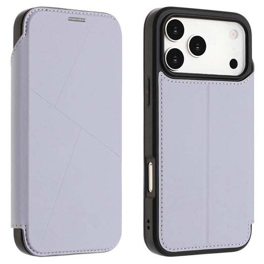 For iPhone 17 Pro Max Case Magnetic Closure Card Slot Leather Flip Phone Cover - Purple