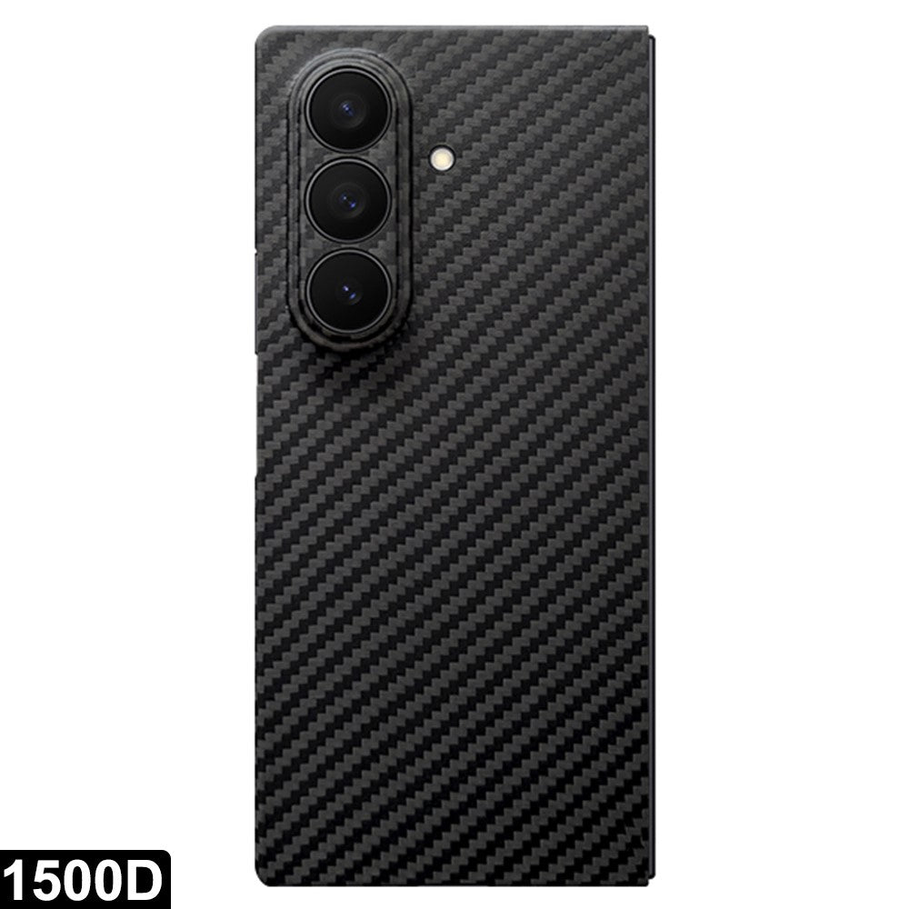 For Samsung Galaxy Z Fold7 5G Magnetic Case 1500D Coarse Texture Aramid Fiber Phone Cover Precision Cut-Out - Black