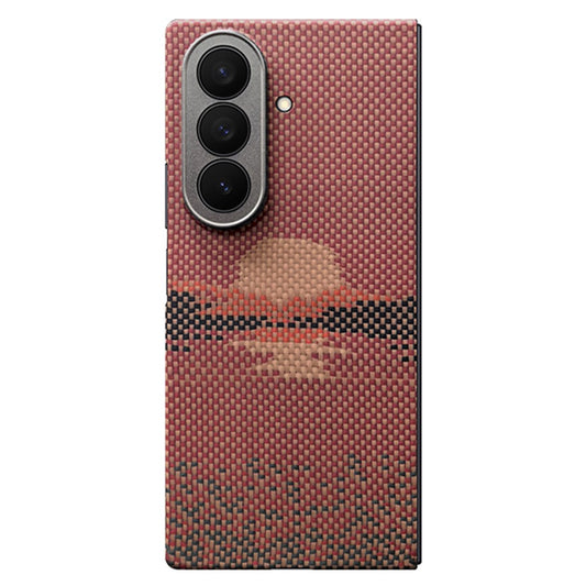 For Samsung Galaxy Z Fold7 5G Magnetic Case Precise Cutouts Aramid Fiber Phone Cover with Metal Lens Frame - Sun