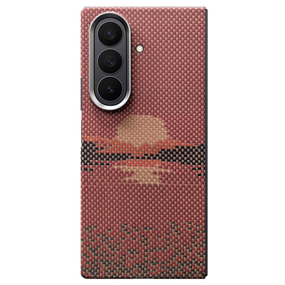 For Samsung Galaxy Z Fold7 5G Magnetic Case Aramid Fiber Phone Cover with Metal Lens Frame / Front Frame - Sun