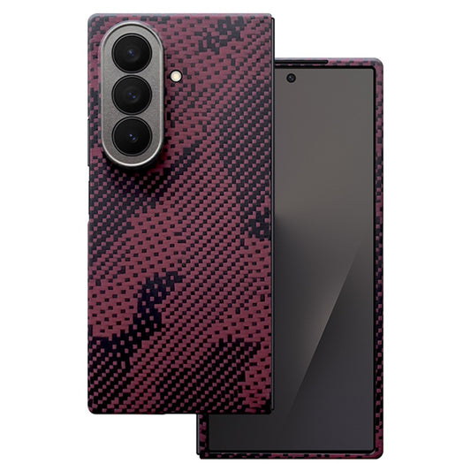 For Samsung Galaxy Z Fold7 5G Magnetic Case Precise Cutouts Camouflage Pattern Aramid Fiber Phone Cover with Metal Lens Frame / Front Frame