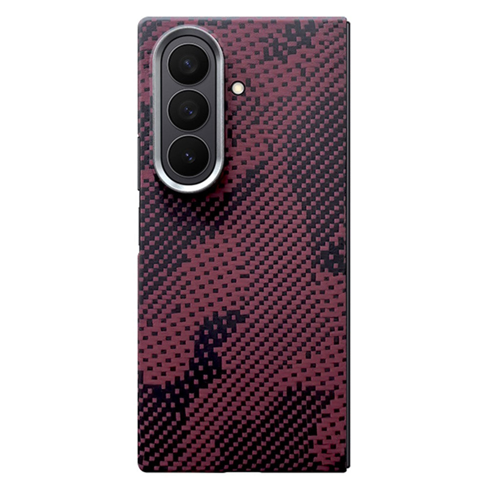 For Samsung Galaxy Z Fold7 5G Magnetic Case Camouflage Pattern Aramid Fiber Phone Cover with Metal Lens Frame