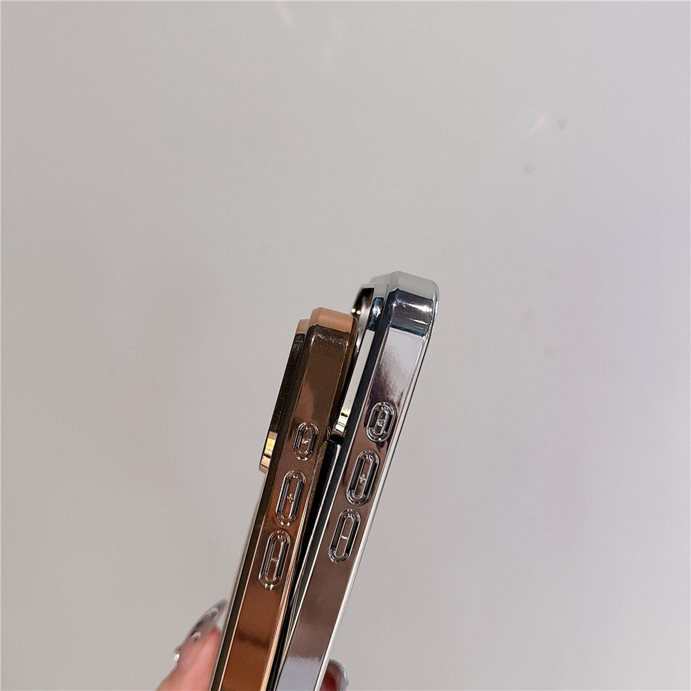 For iPhone 17 Pro Max Magnetic Case Electroplated Crackle Litchi Texture PU TPU PC Phone Back Cover - Silver