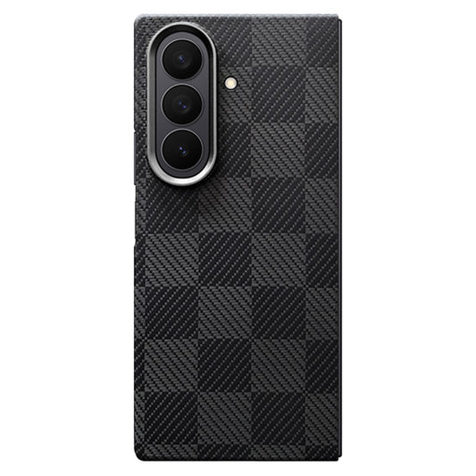 For Samsung Galaxy Z Fold7 5G Case Grid Texture Aramid Fiber Magnetic Phone Cover with Front Frame