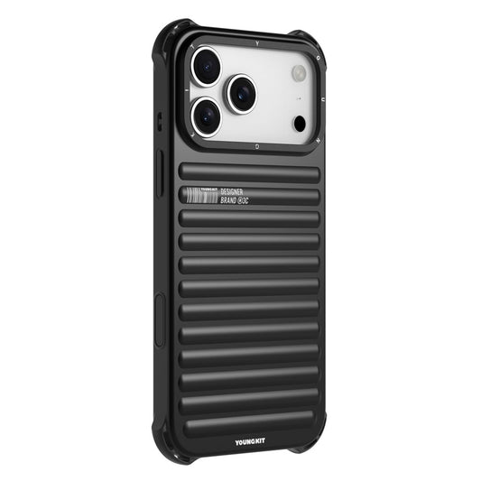 YOUNGKIT For iPhone 17 Pro Max Case Compatible with MagSafe Suitcase Texture IMD TPU Phone Cover - Black