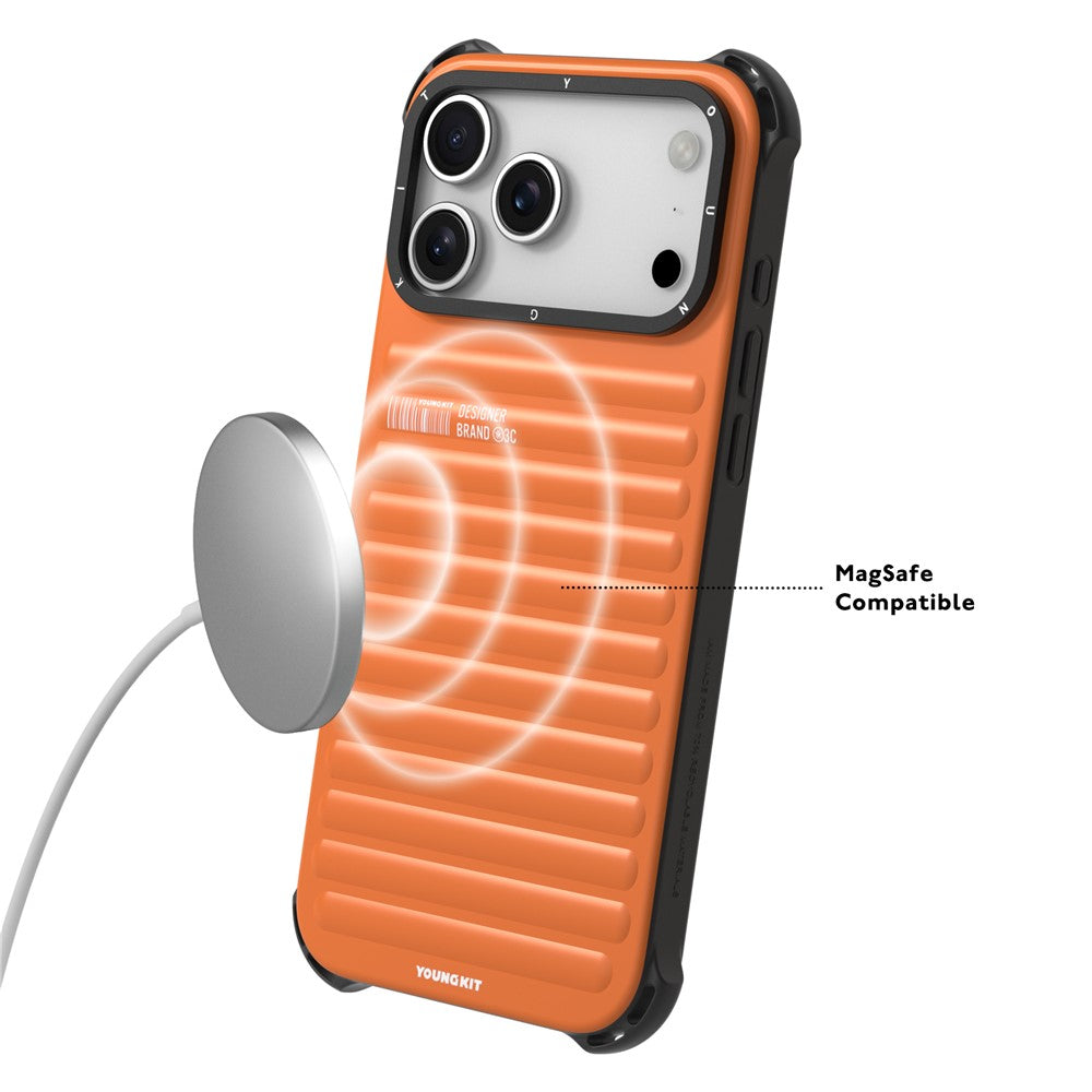 YOUNGKIT For iPhone 17 Pro Max Case Compatible with MagSafe Suitcase Texture IMD TPU Phone Cover - Black