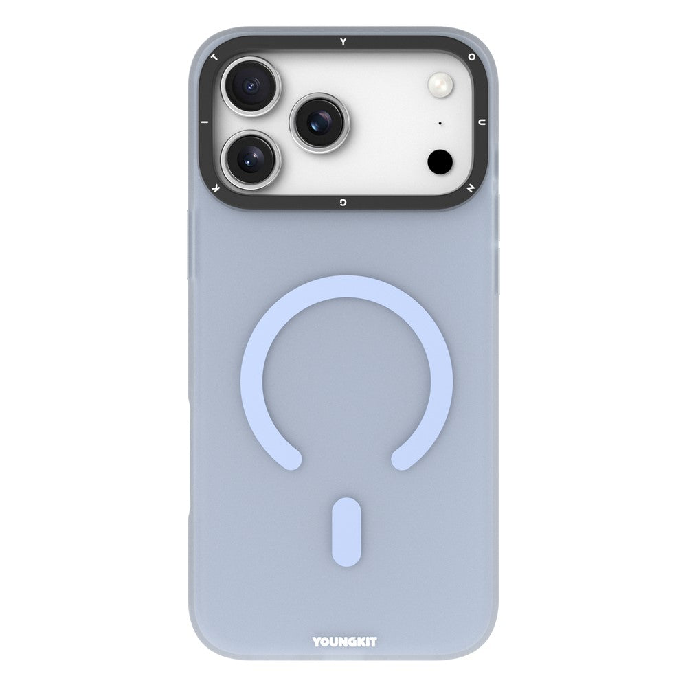 YOUNGKIT For iPhone 17 Pro Max Matte Case Compatible with MagSafe PET TPU Phone Cover - Baby Blue