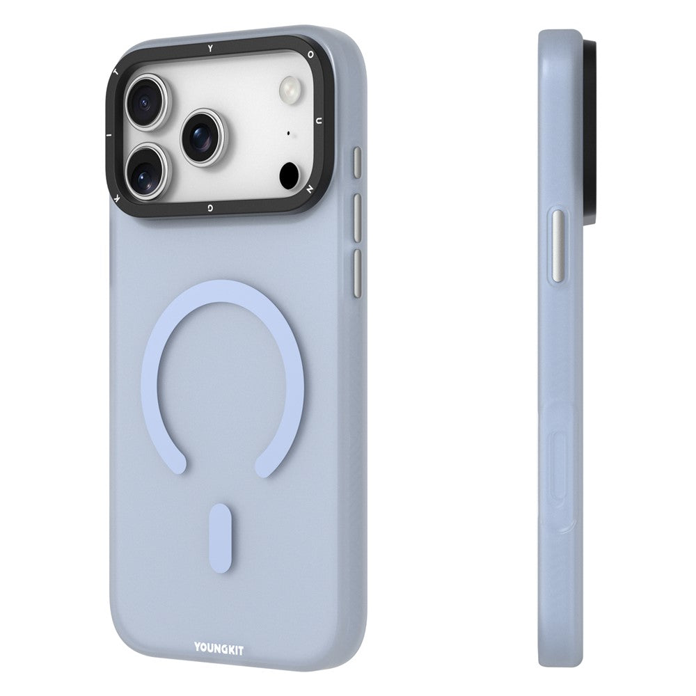 YOUNGKIT For iPhone 17 Pro Max Matte Case Compatible with MagSafe PET TPU Phone Cover - Baby Blue