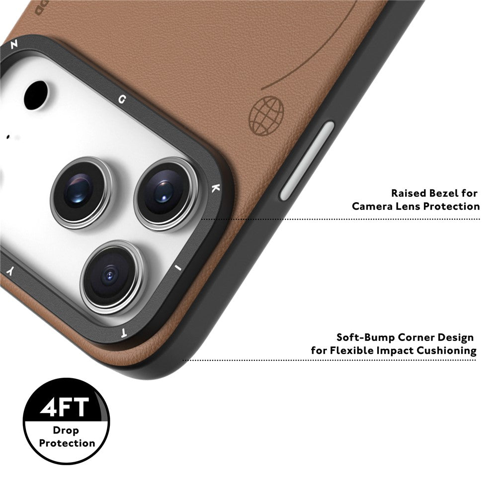 YOUNGKIT For iPhone 17 Pro Max Case Compatible with MagSafe PU Leather + PC Phone Cover - Black