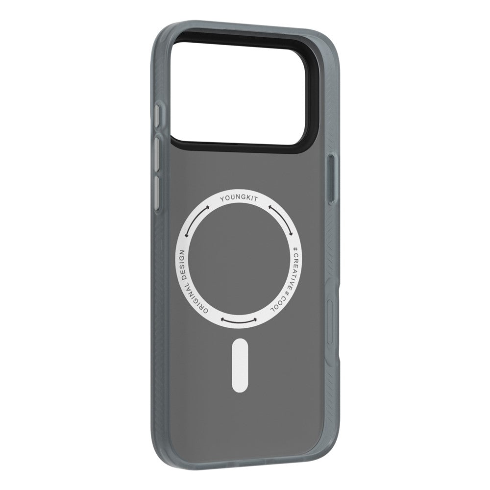 YOUNGKIT Technology Series for iPhone 17 Pro Max Magnetic Case Hard PC IMD Phone Cover - Technology Black
