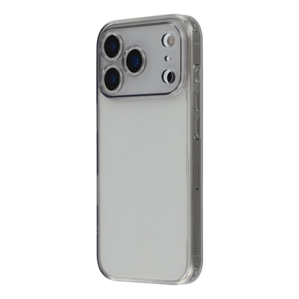 X-LEVEL For iPhone 17 Pro Max Case Precise Cutout Matte Tempered Glass + TPU Phone Cover - Transparent Black