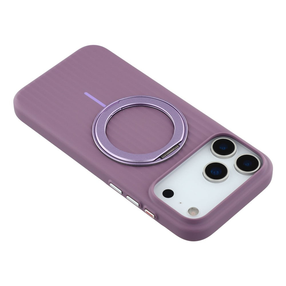 KIGC For iPhone 17 Pro Max Magnetic Case with Rotating Kickstand Hard PC Phone Back Cover - Purple