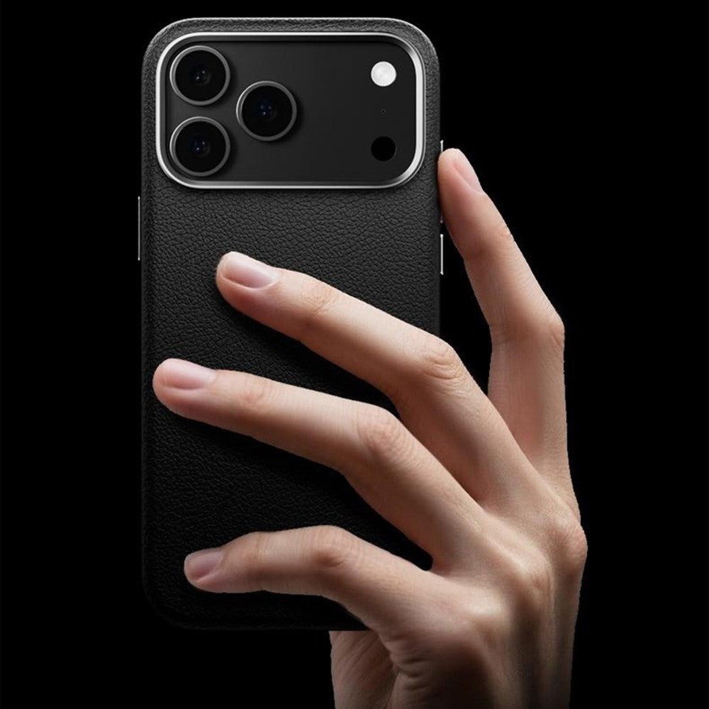 X-LEVEL For iPhone 17 Pro Max Case Compatible with MagSafe PU Leather Hard PC Phone Cover - Black