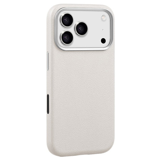 X-LEVEL For iPhone 17 Pro Max Case Compatible with MagSafe PU Leather Hard PC Phone Cover - White