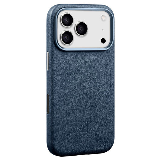 X-LEVEL For iPhone 17 Pro Max Case Compatible with MagSafe PU Leather Hard PC Phone Cover - Blue