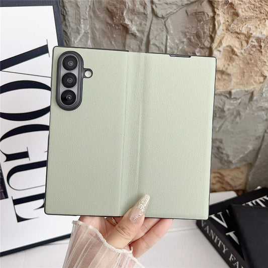 For Samsung Galaxy Z Fold7 5G Case Simple Design Shockproof PU + PC Phone Back Cover - Green
