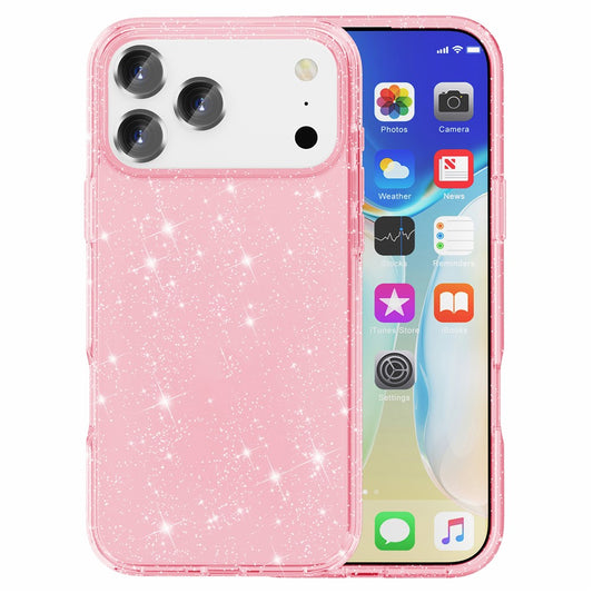 AMORUS For iPhone 17 Pro Max Case Soft TPU Hard PC Back Shockproof Phone Cover - Glitter Pink