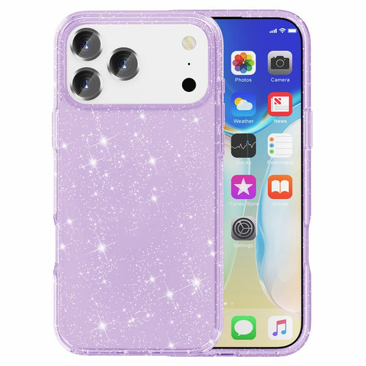 AMORUS For iPhone 17 Pro Max Case Soft TPU Hard PC Back Shockproof Phone Cover - Glitter Purple