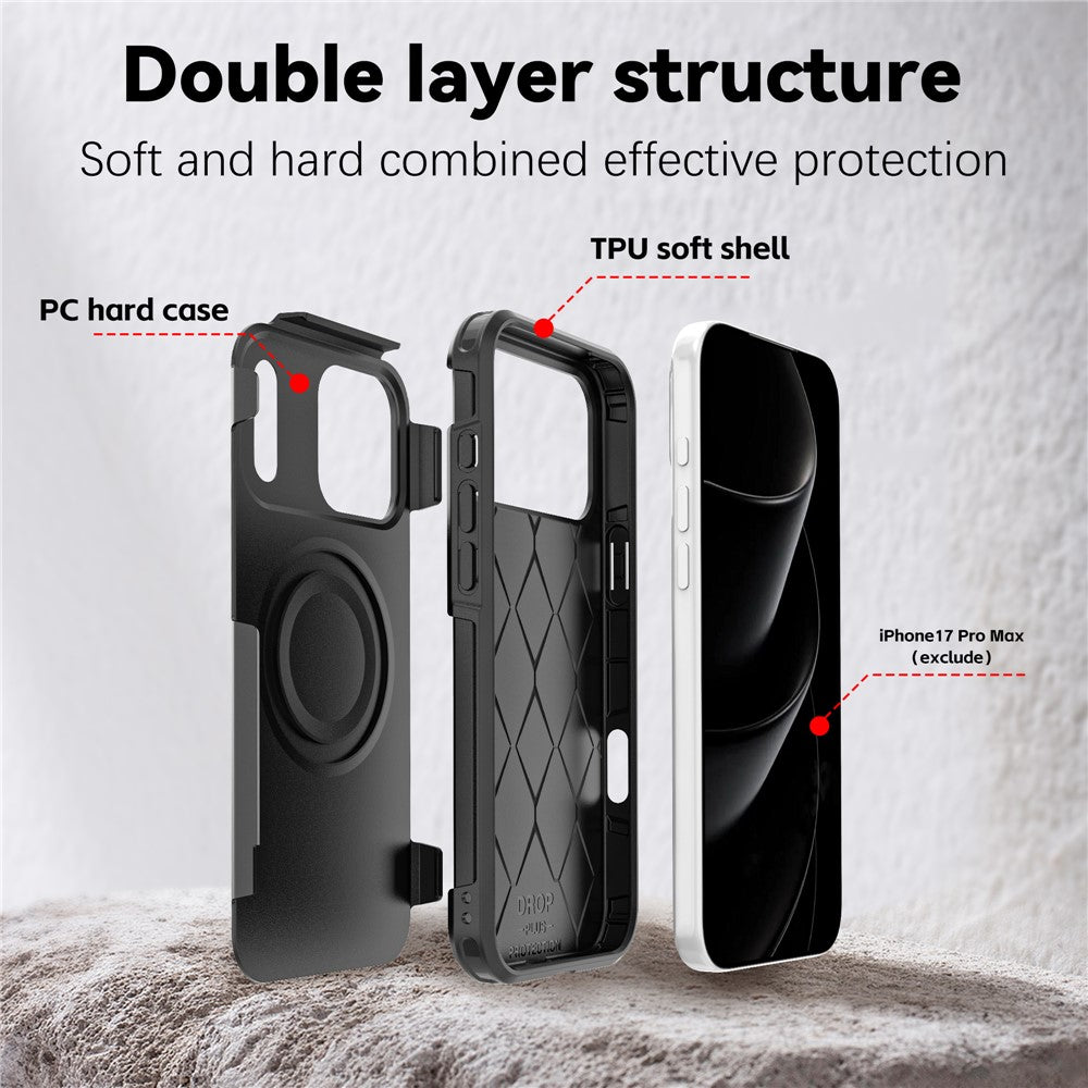 For iPhone 17 Pro Max Case Compatible with MagSafe PC + TPU Anti-drop Phone Cover