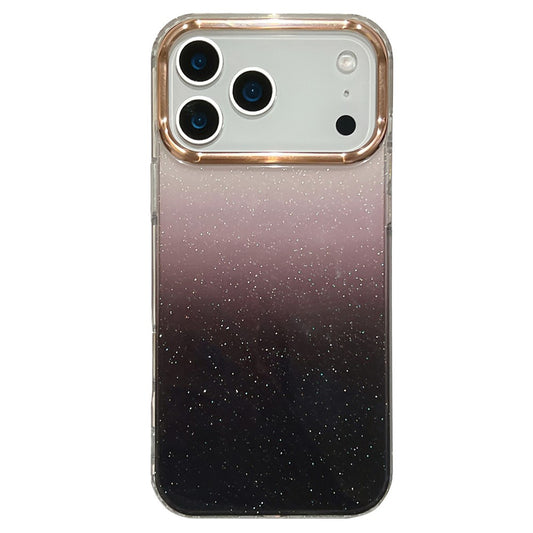 For iPhone 17 Pro Max Case Dual Color Gradient Electroplated Protective TPU Phone Cover - Black Pink