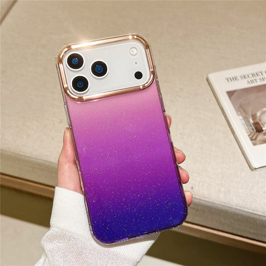 For iPhone 17 Pro Max Case Dual Color Gradient Electroplated Protective TPU Phone Cover - Dark Purple
