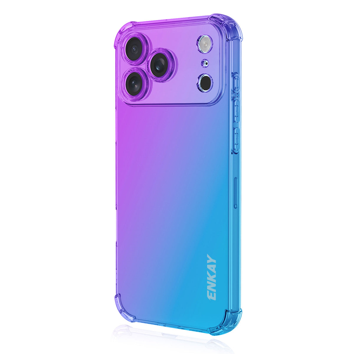 For iPhone 17 Pro Max TPU Case ENKAY Thickened Four Corner Drop-proof Phone Back Cover - Purple / Blue