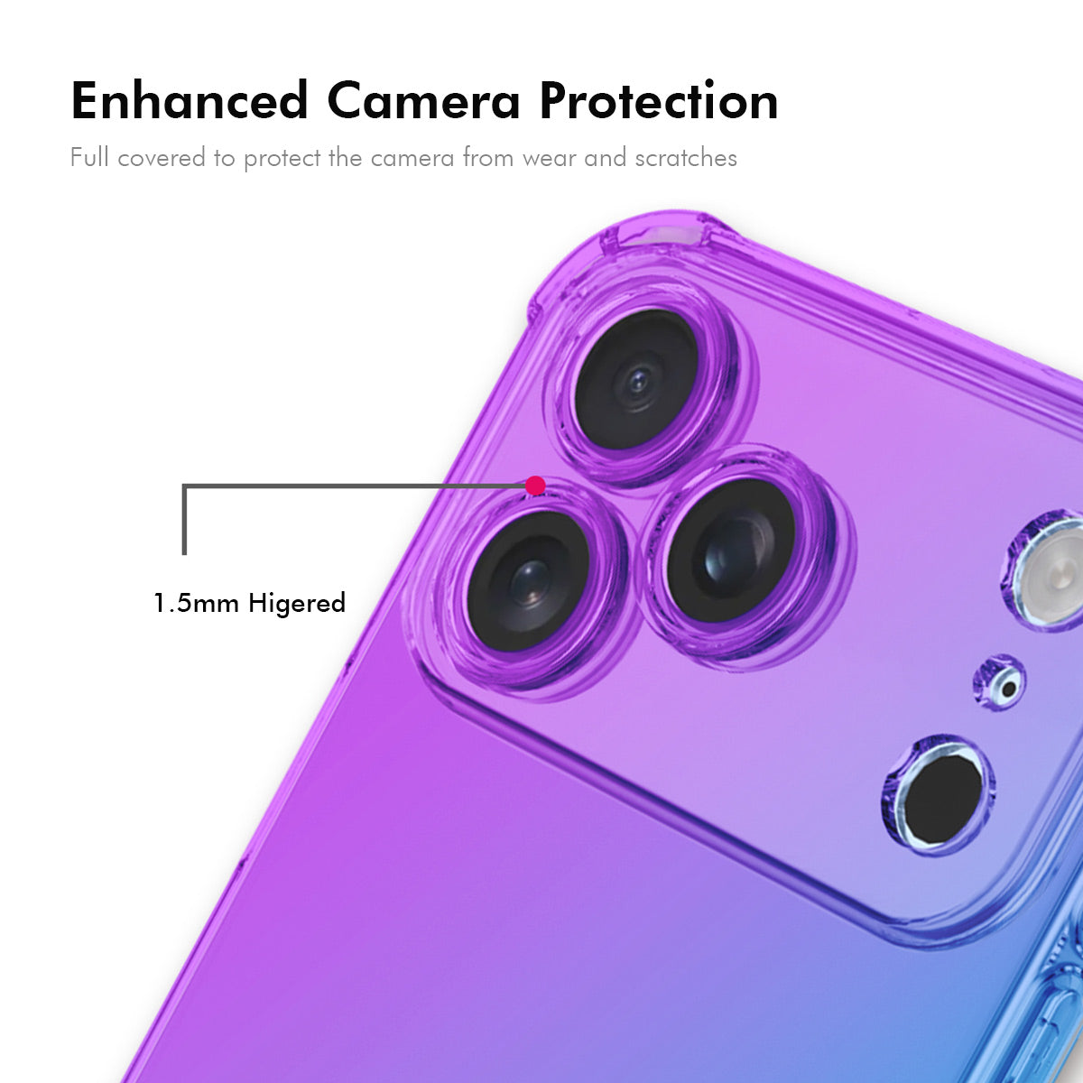 For iPhone 17 Pro Max TPU Case ENKAY Thickened Four Corner Drop-proof Phone Back Cover - Purple / Blue