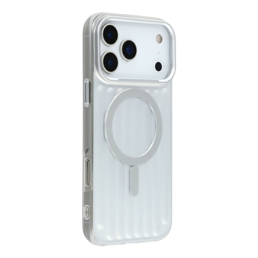 For iPhone 17 Pro Max Case Compatible with MagSafe Luggage Texture IMD TPU Phone Back Cover - Silver