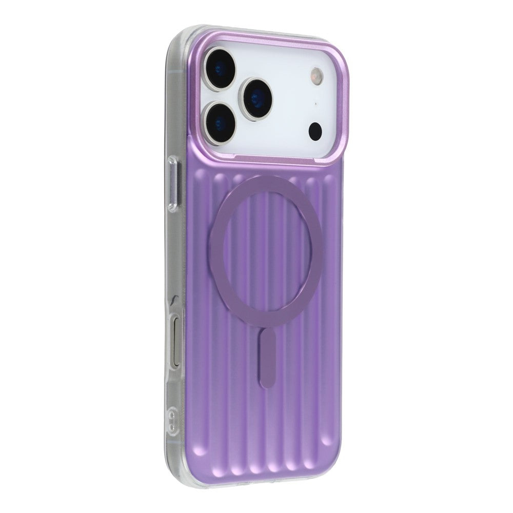 For iPhone 17 Pro Max Case Compatible with MagSafe Luggage Texture IMD TPU Phone Back Cover - Purple