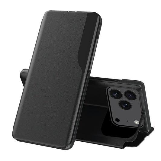 AMORUS For iPhone 17 Pro Max Case Folio Flip Stand PU Leather Phone Cover - Black