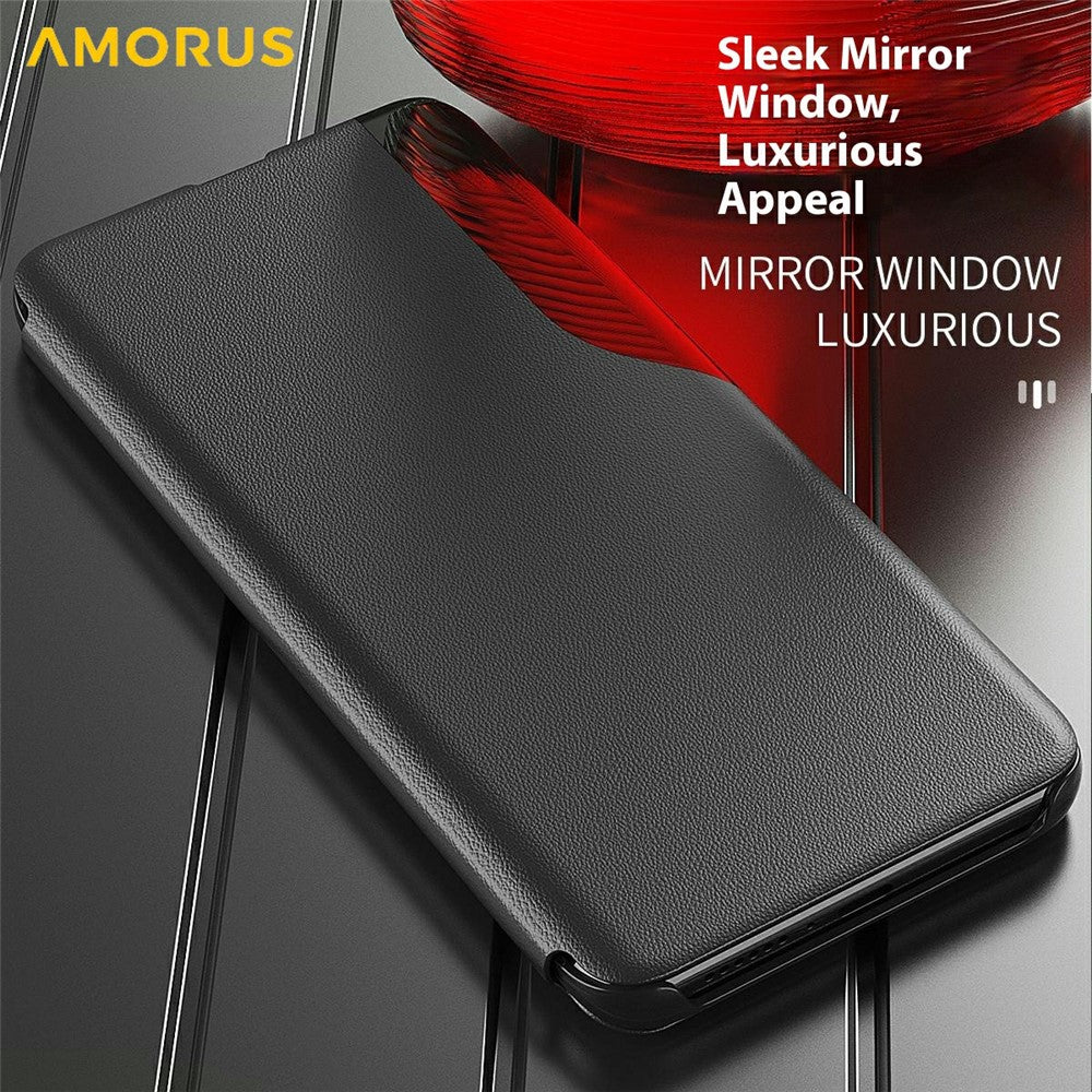 AMORUS For iPhone 17 Pro Max Case Folio Flip Stand PU Leather Phone Cover - Blue