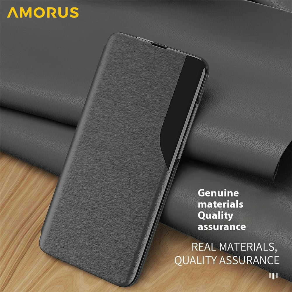 AMORUS For iPhone 17 Pro Max Case Folio Flip Stand PU Leather Phone Cover - Blue