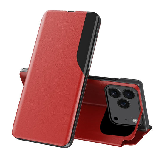 AMORUS For iPhone 17 Pro Max Case Folio Flip Stand PU Leather Phone Cover - Red