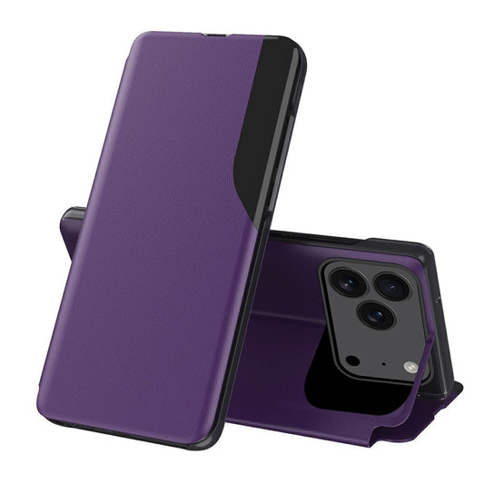 AMORUS For iPhone 17 Pro Max Case Folio Flip Stand PU Leather Phone Cover - Purple