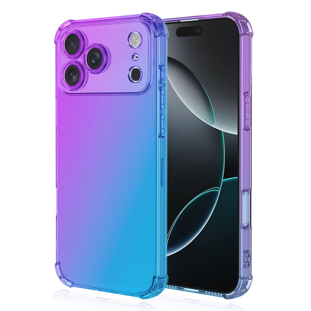 For iPhone 17 Pro Max Case Gradient Color TPU Phone Case Anti-Drop Phone Cover - Purple  /  Blue