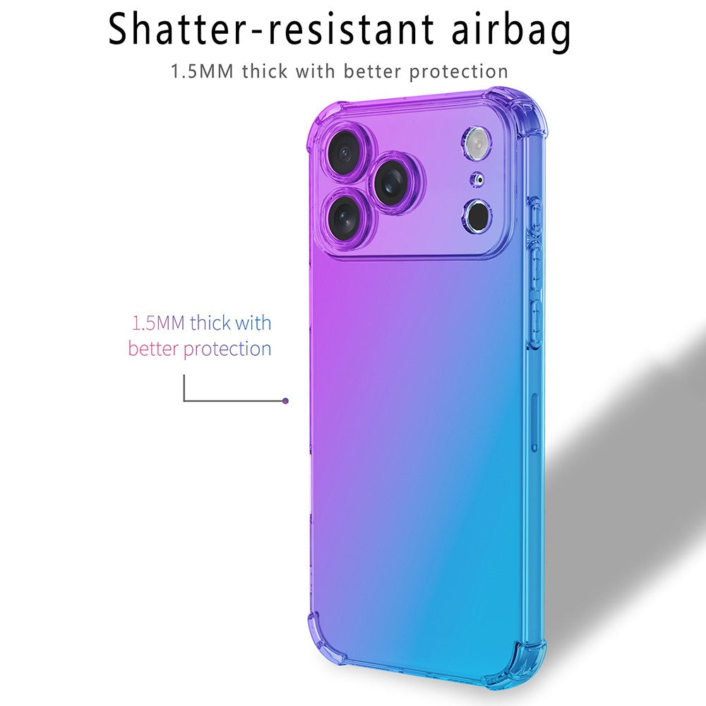 For iPhone 17 Pro Max Case Gradient Color TPU Phone Case Anti-Drop Phone Cover - Pink  /  Gold