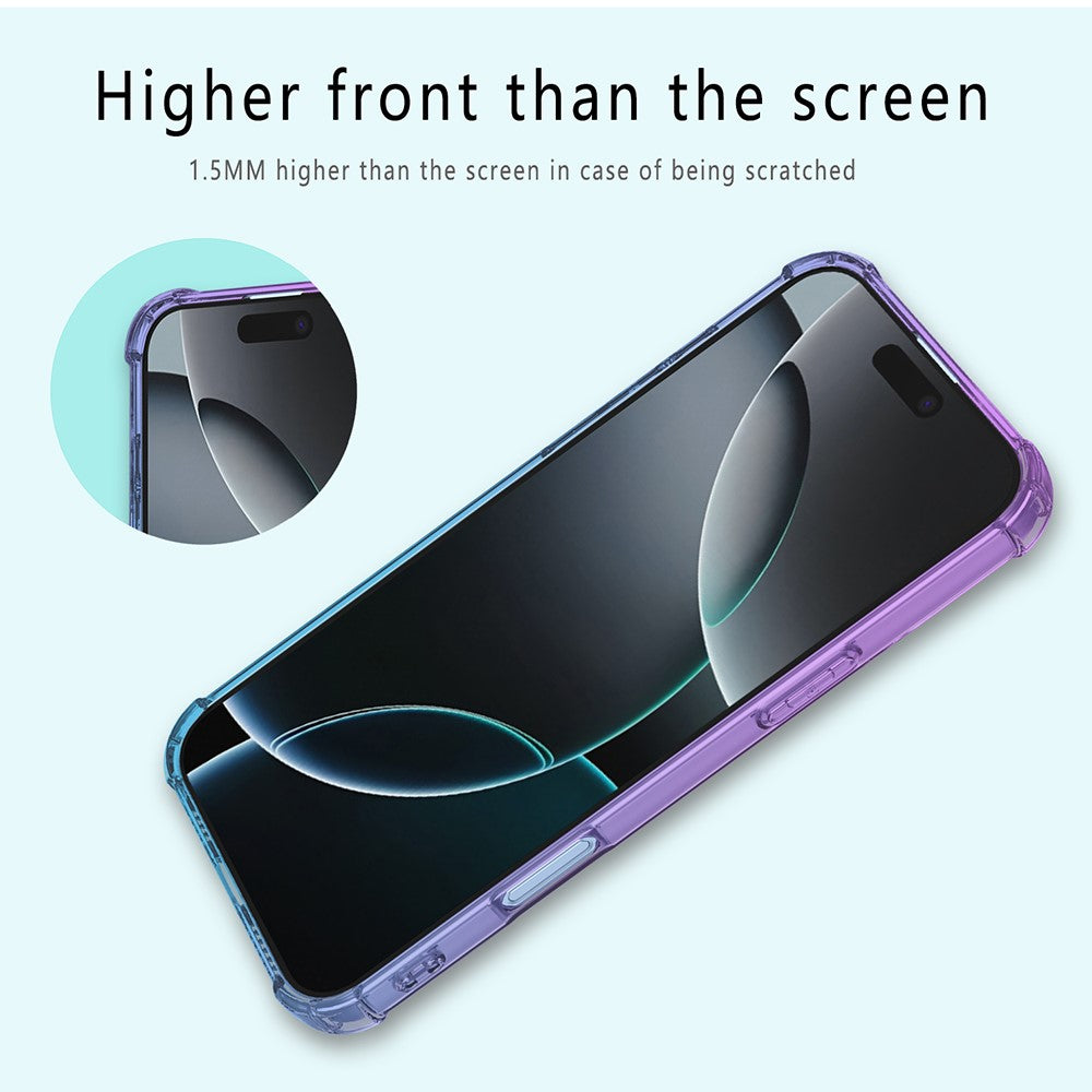 For iPhone 17 Pro Max Case Gradient Color TPU Phone Case Anti-Drop Phone Cover - Pink  /  Gold