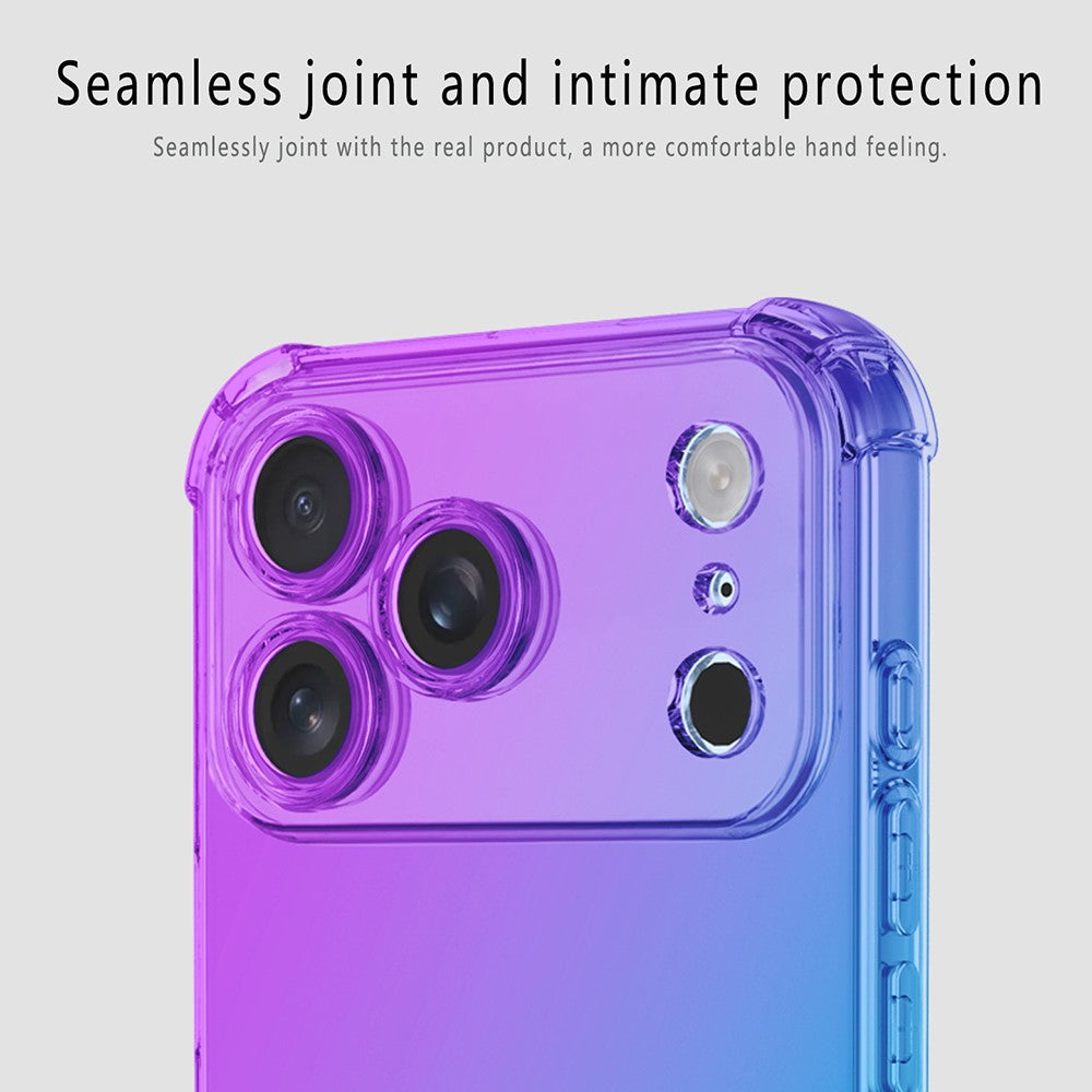 For iPhone 17 Pro Max Case Gradient Color TPU Phone Case Anti-Drop Phone Cover - Pink  /  Gold