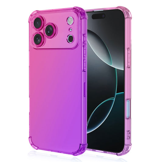For iPhone 17 Pro Max Case Gradient Color TPU Phone Case Anti-Drop Phone Cover - Pink  /  Purple