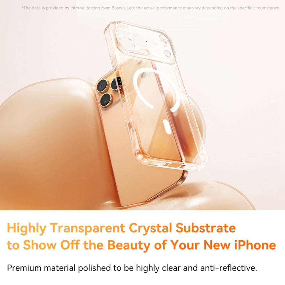 BASEUS Crystal Series For iPhone 17 Pro Max Case Compatible with MagSafe Slim Clear PC Phone Cover