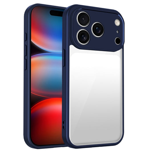 For iPhone 17 Pro Max Case Matte Skin Touch Clear PC + TPU Shockproof Phone Back Cover - Blue