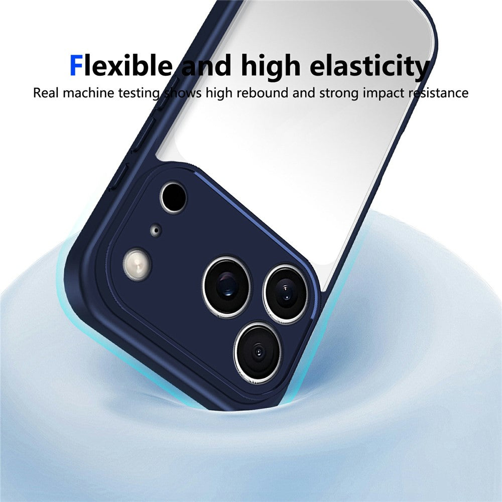 For iPhone 17 Pro Max Case Matte Skin Touch Clear PC + TPU Shockproof Phone Back Cover - Blue