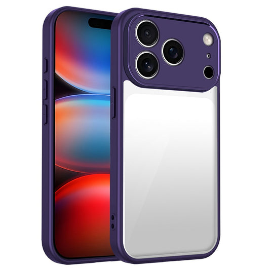 For iPhone 17 Pro Max Case Matte Skin Touch Clear PC + TPU Shockproof Phone Back Cover - Purple