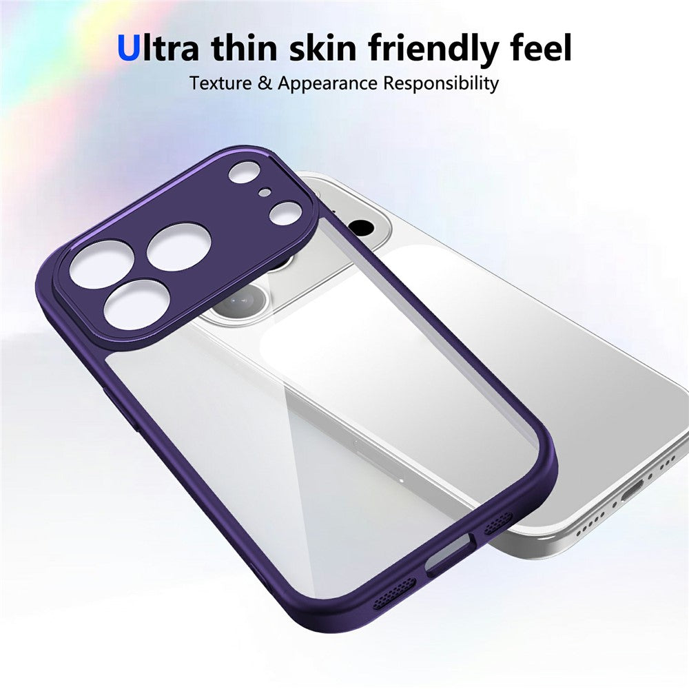 For iPhone 17 Pro Max Case Matte Skin Touch Clear PC + TPU Shockproof Phone Back Cover - Purple