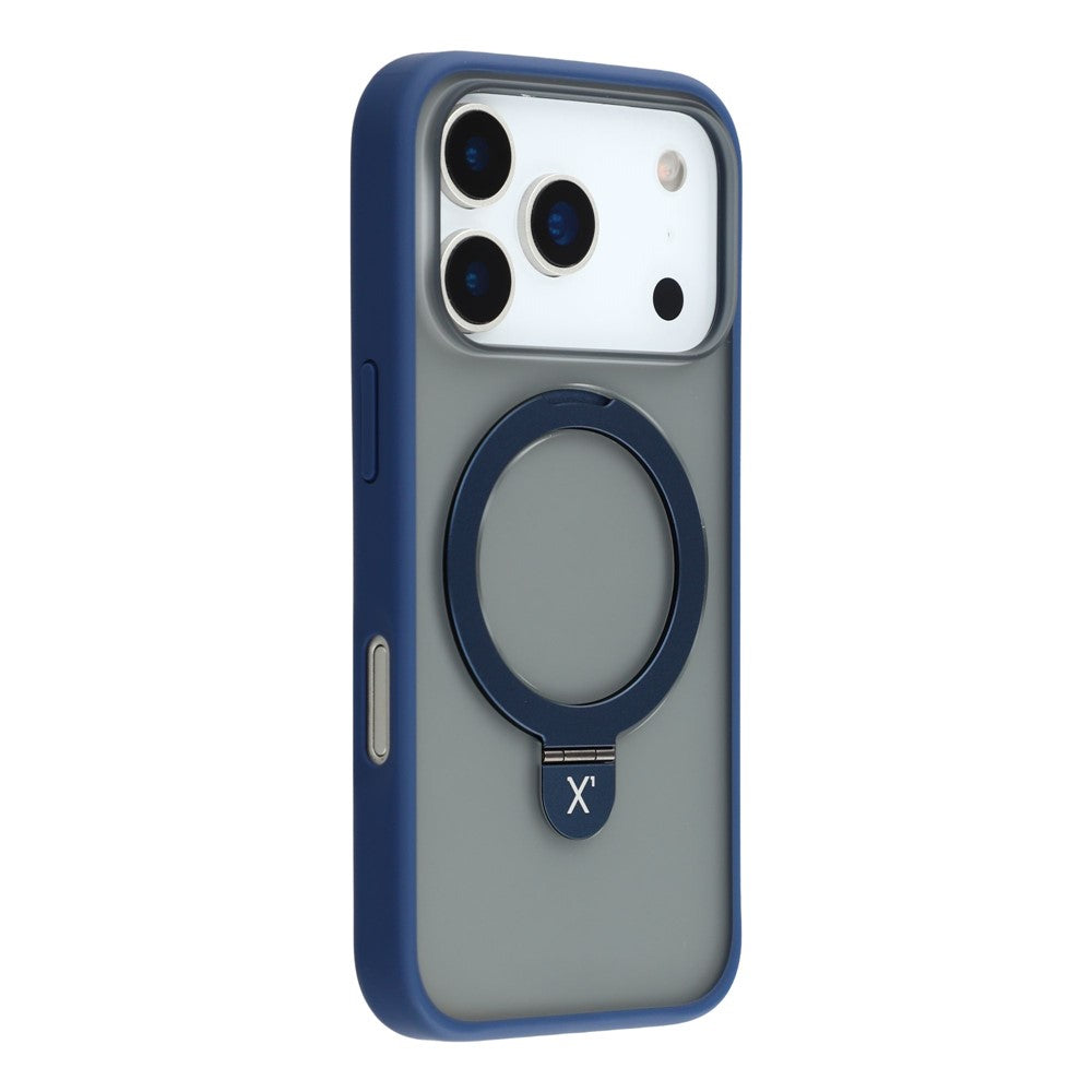 X-LEVEL For iPhone 17 Pro Max Case Metal Kickstand TPU PC Phone Back Cover - Blue