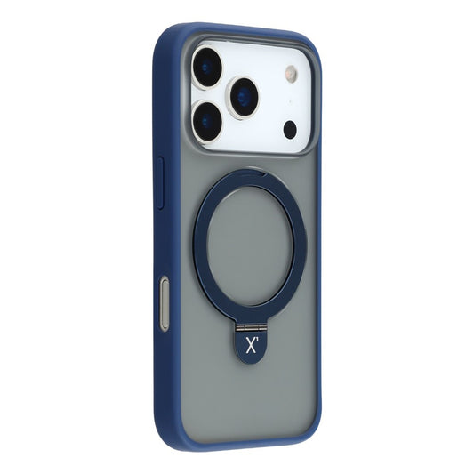 X-LEVEL For iPhone 17 Pro Max Case Metal Kickstand TPU PC Phone Back Cover - Blue