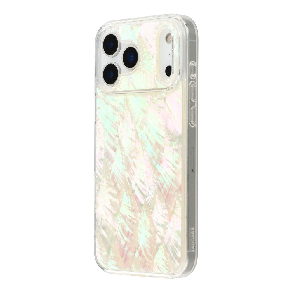 JAUCASE For iPhone 17 Pro Max Magnetic Case Natural Seashell Design TPU Phone Back Cover - Seashell Color